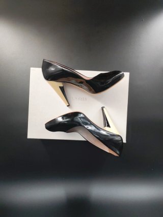 Décolleté Versace Pelle Nera Tacco 10cm Tg 36