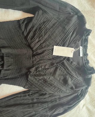 Blusa Mango Teen Negra Talla XS Sin Usar