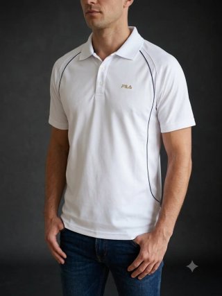 Polo Fila Bianco Vintage Anni 2000 Uomo M