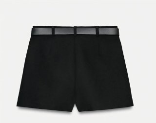 Falda pantalón Zara negra con cinturón