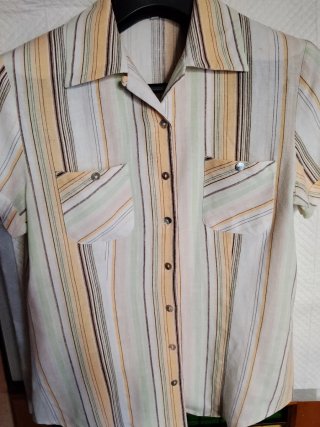 Camicia donna manica corta M lino e viscosa