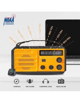 Radio Solar Manivela 8000 mAh AM/FM Emergencia