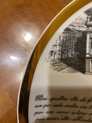 Piatto Fornasetti Palazzo Madama Fondue