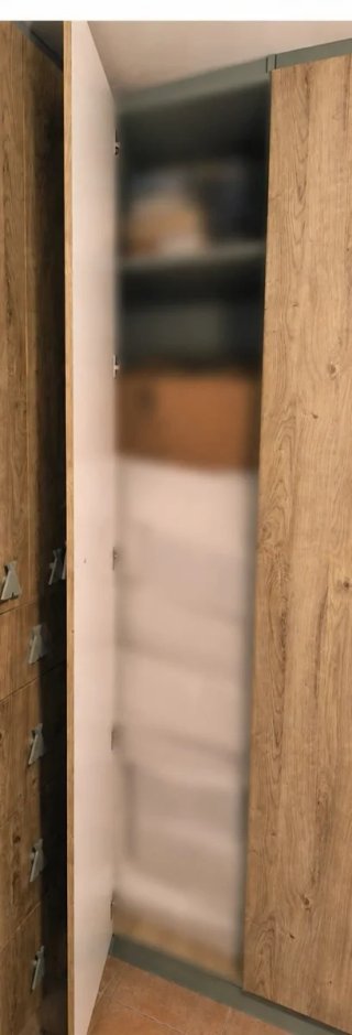 Armario modular esquinero madera y verde
