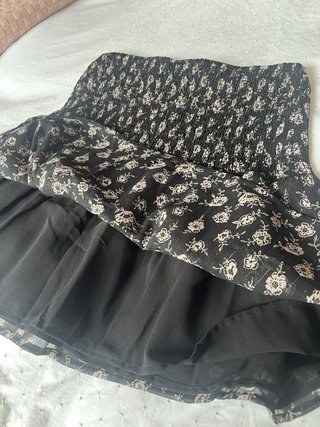 Falda Mango Estampada Flores Talla XS