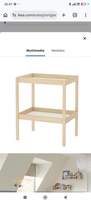 Cambiador IKEA SNIGLAR + colchón + accesorios