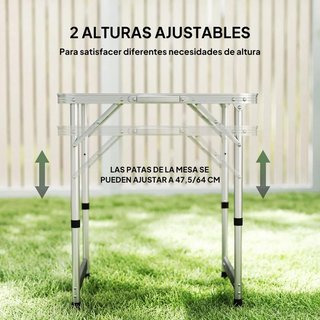 Mesa Picnic Plegable Maleta Aluminio Ajustable