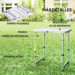 Mesa Picnic Plegable Maleta Aluminio Ajustable