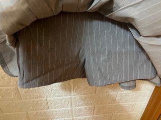 Falda pantalón gris con rayas