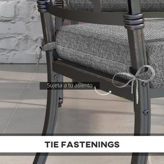 Set 4 Cojines Silla Impermeables UV50+ Gris