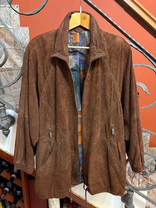 Giacca in vera pelle scamosciata morbida vintage