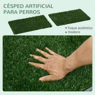 Baño Perros Césped Artificial con Bandeja Verde
