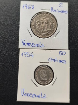 Lote 6 monedas Venezuela: 1954-2004