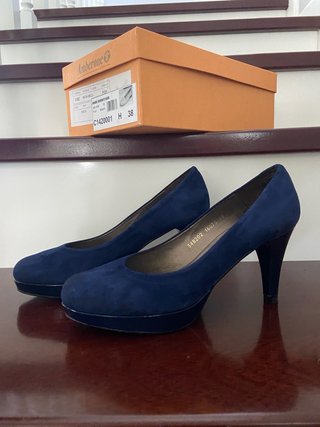 Zapatos de ante azul marino Amberone talla 38