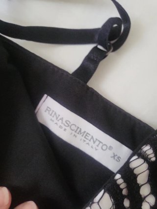 Top donna pizzo bianco e nero