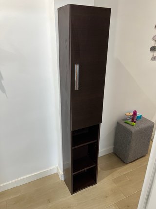 Mueble de baño madera y cristal