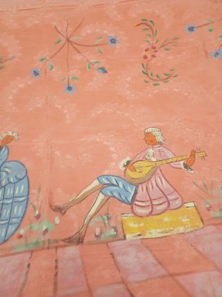 Colcha de seda San Leucio pintada a mano
