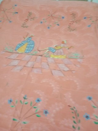 Colcha de seda San Leucio pintada a mano