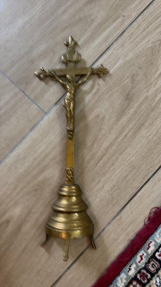 Crocefisso da tavolo in ottone
