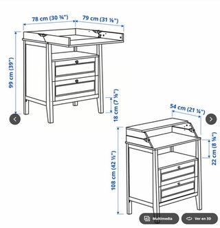 Cambiador/ cómoda IKEA SUNDVIK
