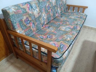 Sofá cama madera pino floral