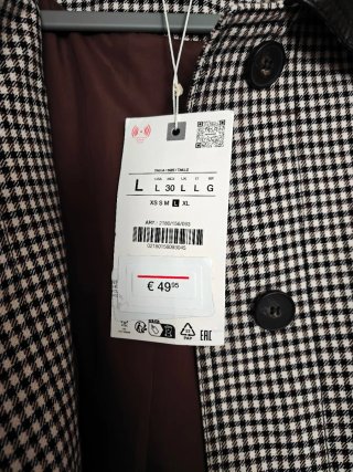 Gabardina pata de gallo efecto piel Zara nueva