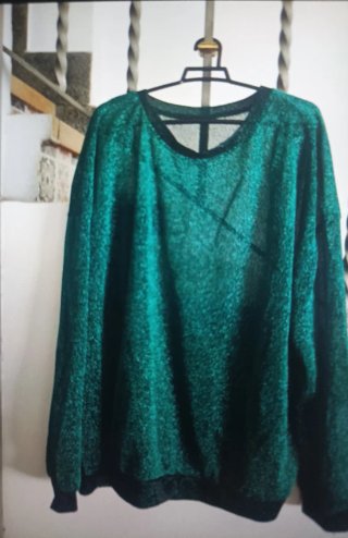 Blusa verde semitransparente 4XL, sin envío