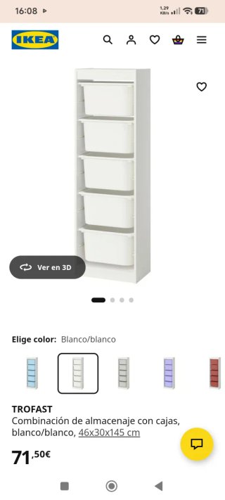 Mueble de almacenaje blanco. Cajones incluidos