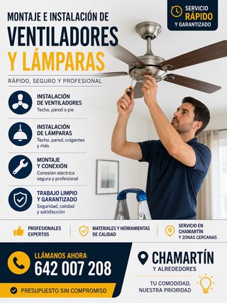 Instalación de Ventiladores y Lámparas CHAMARTIN