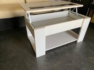 Mesa de centro moderna blanca con cristal