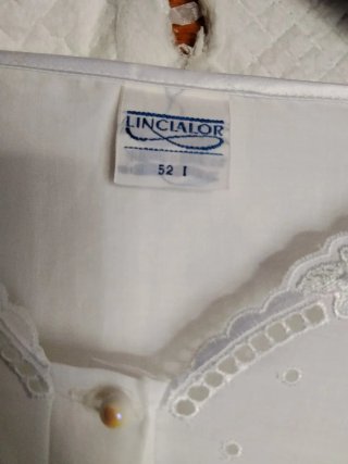 Camicia da notte Linclarlor cotone bianca tg 52