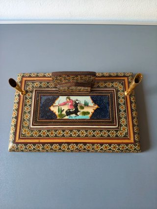 Organizador de escritorio Khatamkari vintage