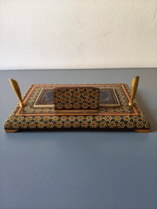 Organizador de escritorio Khatamkari vintage
