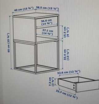 2 Mesitas Noche Ikea VIKHAMMER Negra