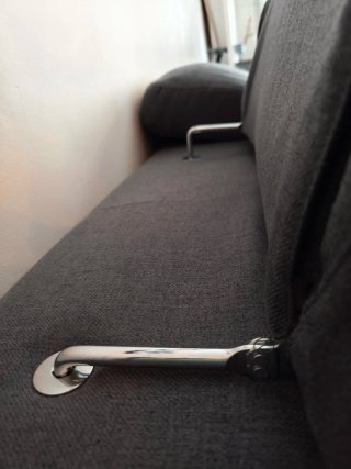 Sofá rinconera gris de tela