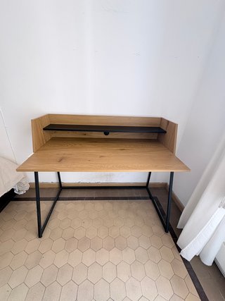 Escritorio madera y hierro 115 cm