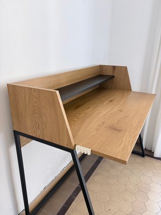 Escritorio madera y hierro 115 cm
