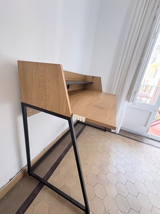 Escritorio madera y hierro 115 cm