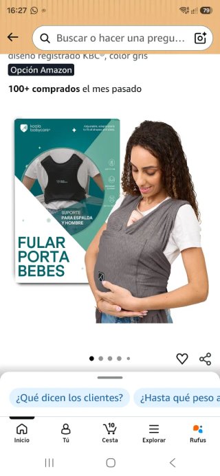 Fular Portabebés Koala Babycare Gris