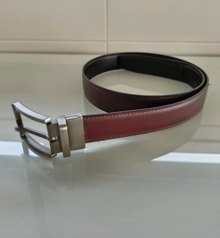 Cinturón reversible piel negro/marrón