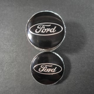 TAPABUJES FORD 54mm NEGROS- EMBLEMA LLANTAS FORD