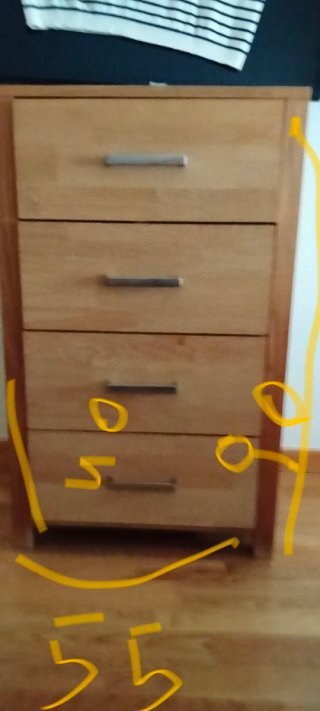 Mueble auxiliar 4 cajones madera