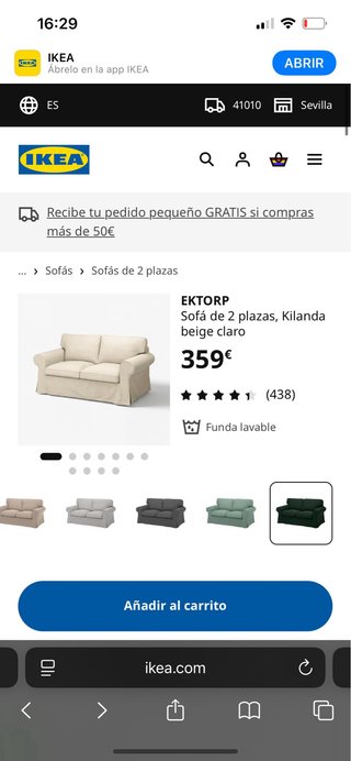 2 Sofás Ikea 2 Plazas Tela Beige