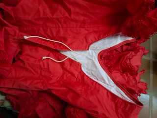 Traje de flamenca rojo volantes