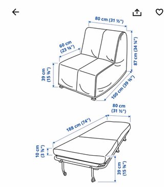 Sillón cama individual Ikea