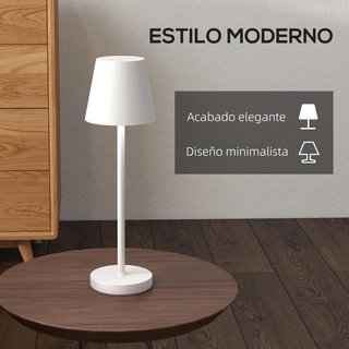 Lámpara de Mesita de Noche con Luces LED Blanco