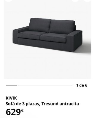 Sofá modular gris Ikea