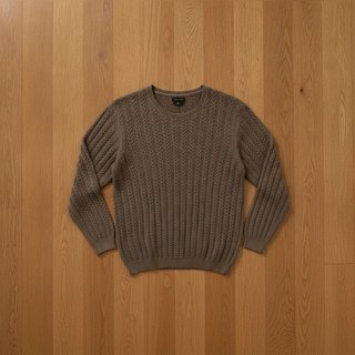 Massimo Dutti Cable Knit Brown Cotton Silk...