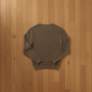 Massimo Dutti Cable Knit Brown Cotton Silk...