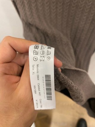 Massimo Dutti Cable Knit Brown Cotton Silk...